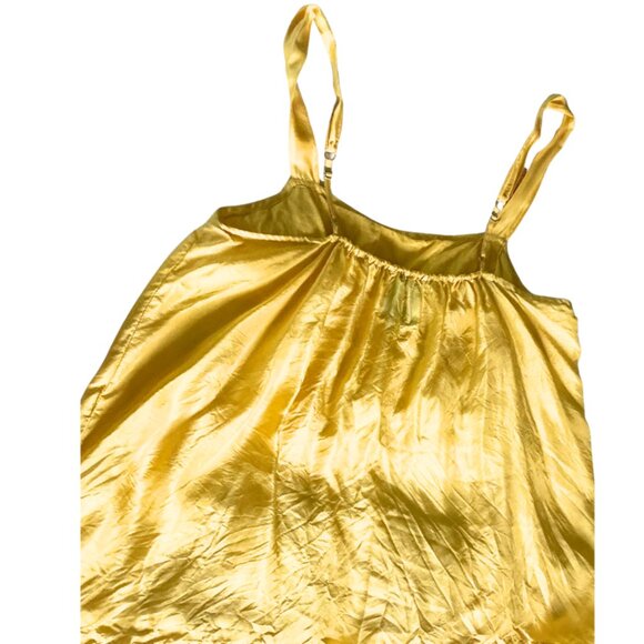 CHELSEA FLOWER 100% Silk Yellow Gold Camisole Top M - Picture 4 of 10